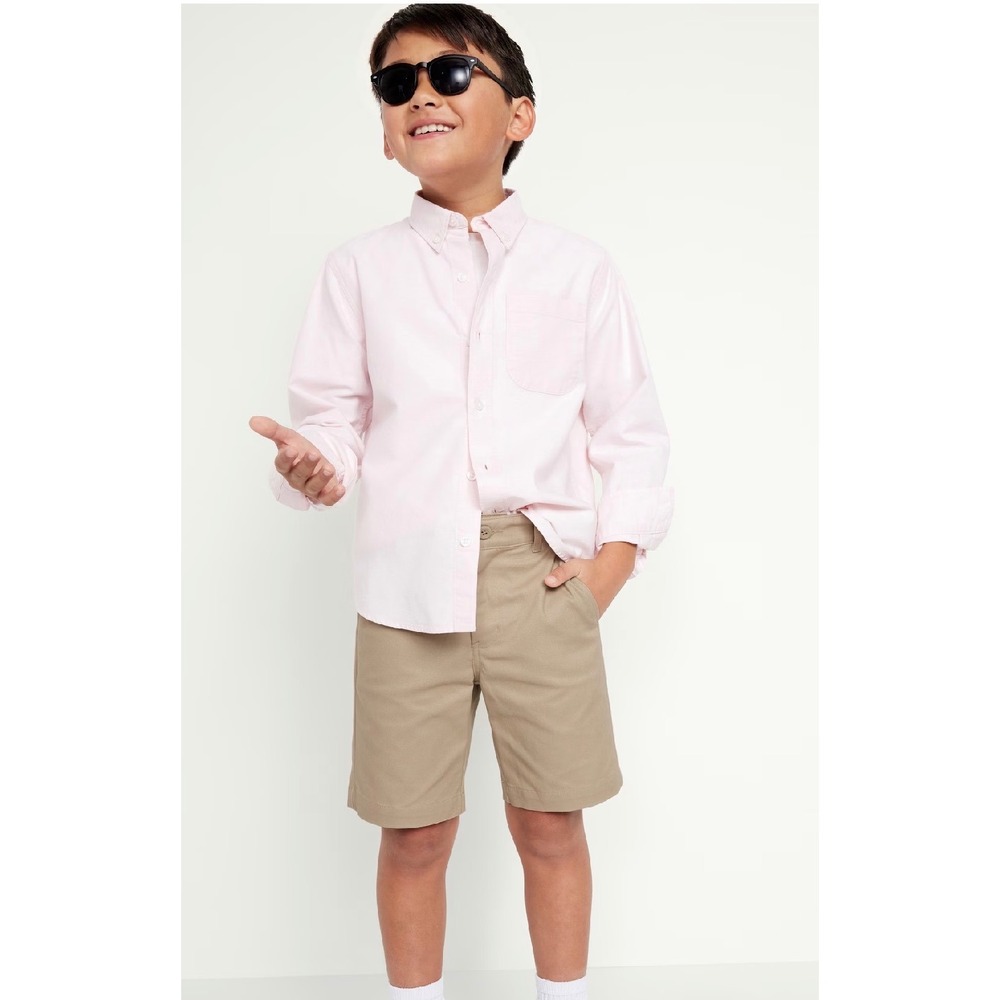NWT Old Navy Boys 14 Khaki Knee Length Twill Shorts Built-In Flex Uniform
